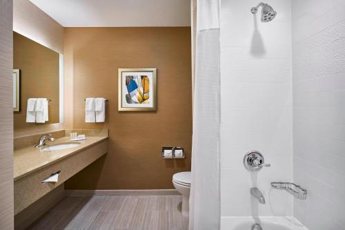 亚历山德里亚Fairfield Inn & Suites by Marriott Alexandria,Virginia的一间带卫生间和水槽的浴室