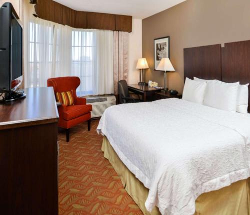 伯林格姆汉普顿旧金山伯林盖姆机场南酒店的酒店客房设有一张大床和一台电视。