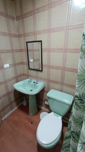 科皮亚波Residencial familiar El Valle的一间带卫生间和水槽的浴室