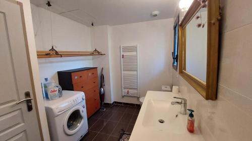 加普Maison Cozy de Gap的一间带洗衣机和水槽的浴室