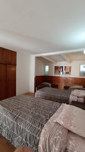 科皮亚波Residencial familiar El Valle的酒店客房带两张床和两个窗户