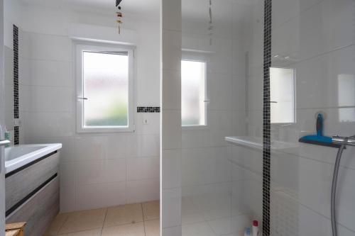 NaveilLa Guinebaudière - Maison avec terrasse的带淋浴和盥洗盆的浴室