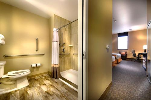 亚基马Hotel Maison Yakima Tapestry Collection by Hilton的带淋浴和卫生间的浴室。
