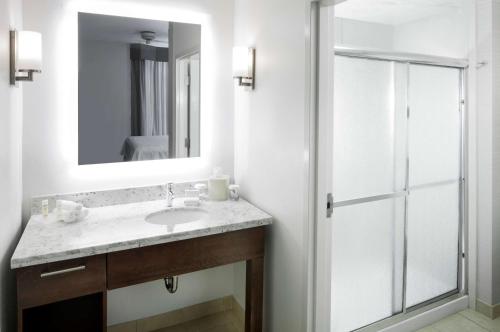 查塔努加Homewood Suites by Hilton Chattanooga - Hamilton Place的一间带水槽和镜子的浴室
