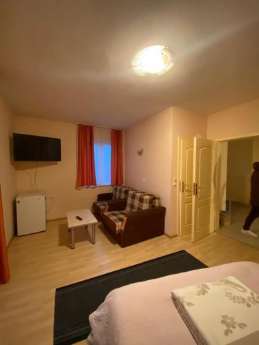 斯特鲁加Zekir - Zimmer - Rooms - Struga - Boulevard的客厅配有沙发和电视