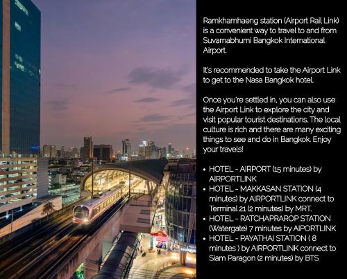 曼谷Nasa Bangkok - SHA PLUS Certified的杂志广告,有火车在轨道上