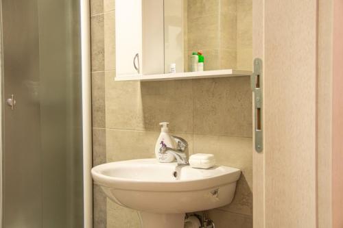 VrnjciVasilije的浴室配有白色水槽和卫生间。