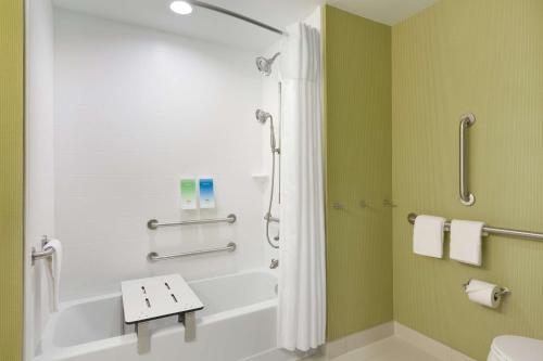 埃尔帕索埃尔帕索机场希尔顿欣庭套房酒店的带淋浴和卫生间的浴室