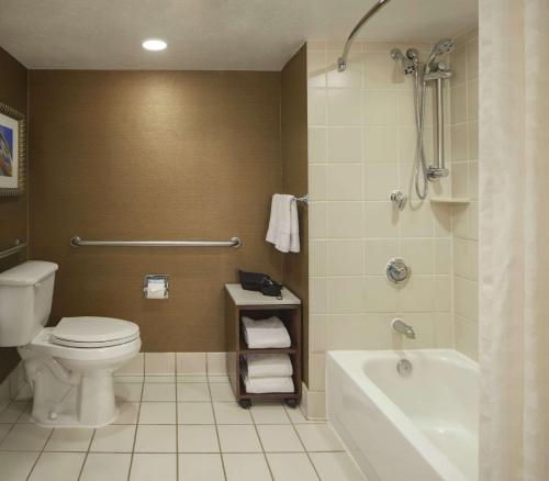 奥斯汀Embassy Suites by Hilton Austin Arboretum的一间带卫生间和浴缸的浴室