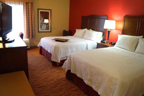 阿尔图纳阿尔图纳希尔顿恒庭酒店的酒店客房设有两张床和一台平面电视。