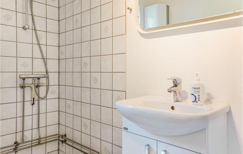 BorupNice Home In Borup With Wifi的一间带水槽和淋浴的浴室