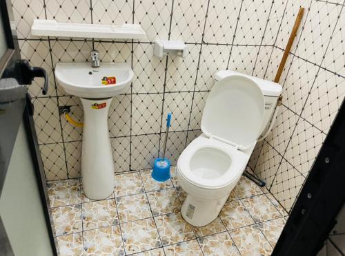 BafoussamComplexe BEL AIR的一间带卫生间和水槽的小浴室