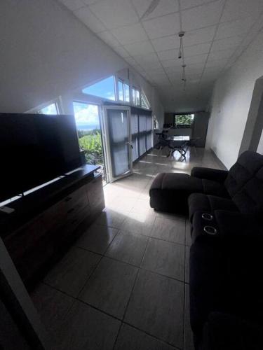 Bras-PanonAppartement 2 chambres的带沙发和电视的客厅