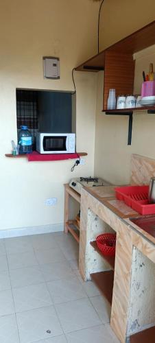 MigoriAkira Safaris Furnished Apartment的厨房配有炉灶和台面