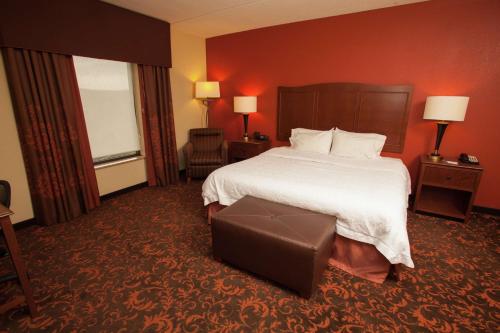 霍斯黑兹埃尔迈拉/荷尔斯海兹希尔顿恒庭酒店的一间酒店客房,设有一张大床和一个大窗户