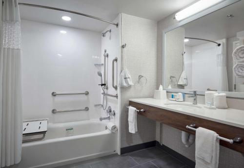 梅卡尼克斯堡哈里斯堡西汉普顿酒店的带浴缸、水槽和镜子的浴室