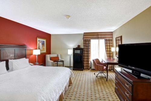 杰克逊维尔杰克逊维尔汉普顿酒店 - I-95中央的配有一张床和一台平面电视的酒店客房