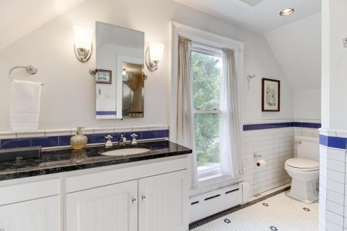 温泉城Bunny Hill Cottage的一间带水槽和卫生间的浴室
