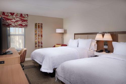 斯科茨汉普顿酒店凤凰-斯科茨代尔希亚大道的酒店客房设有两张床和一台平面电视。