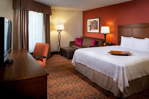 圣地亚哥圣地亚哥/德尔马汉普顿酒店的酒店客房,配有床和沙发