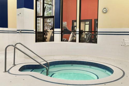 萨里Hampton Inn & Suites by Hilton Langley-Surrey的大楼中央的热水浴池