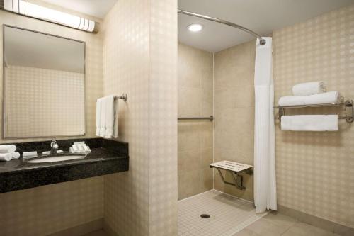 沃恩希尔顿花园酒店 - 多伦多/沃恩的一间带水槽和镜子的浴室
