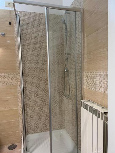 罗马Signorina In Rome的浴室里设有玻璃门淋浴