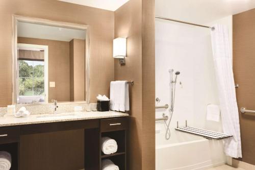 亚特兰大亚特兰大机场北霍姆伍德套房酒店的带浴缸、水槽和淋浴的浴室