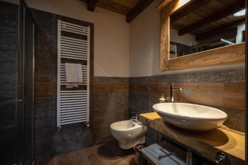 圣皮埃尔Eco Dimora Baltea - Affittacamere al Verde villaggio di Rumiod的一间带水槽和镜子的浴室
