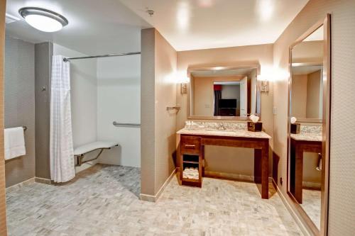布兰奇堡帕克布里奇沃特/布兰奇希尔顿惠庭套房酒店的一间带水槽和镜子的浴室