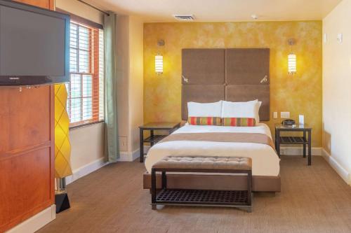 阿尔伯克基安达卢西亚酒店的一间卧室配有一张大床和一台平面电视