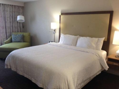 坦帕汉普顿坦帕洛基泊因酒店的酒店客房带一张大床和一把椅子