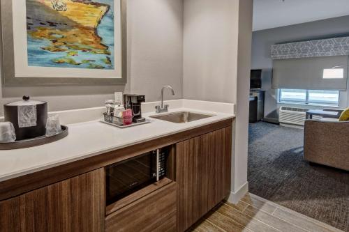 圣何塞Hampton Inn & Suites San Jose Airport的一个带水槽的厨房