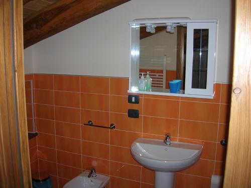 PietraporzioLa Barmo Affittacamere的一间带水槽和镜子的浴室