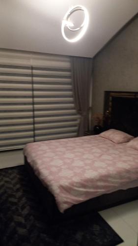 卡吉柯克Eco Marine Residance的一间卧室配有一张床,天花板上拥有灯光