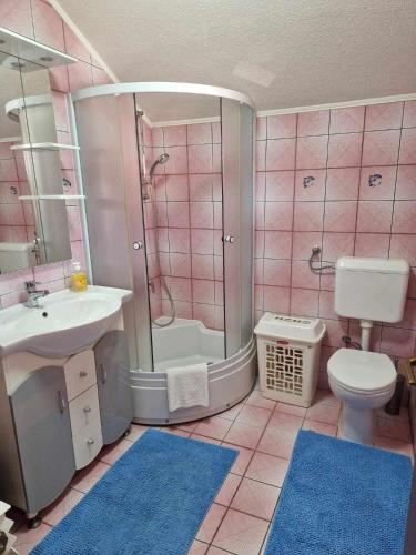 GračanicaApartment Kula的浴室配有盥洗盆、卫生间和淋浴。