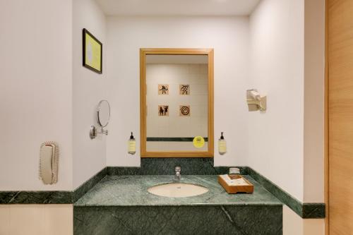 奥兰加巴德奥兰加巴德柠檬树酒店的一间带水槽和镜子的浴室