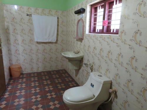 苏丹巴特利Spice Garden Farm house的一间带卫生间和水槽的浴室