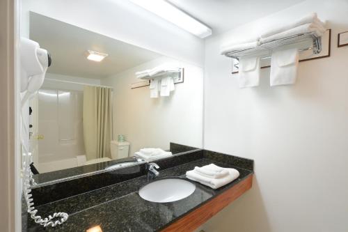 乔治湖乔治湖一室公寓汽车旅馆的一间带水槽和镜子的浴室