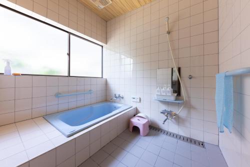 上越市-izen 高田- 柳精庵的带浴缸的浴室和窗户。