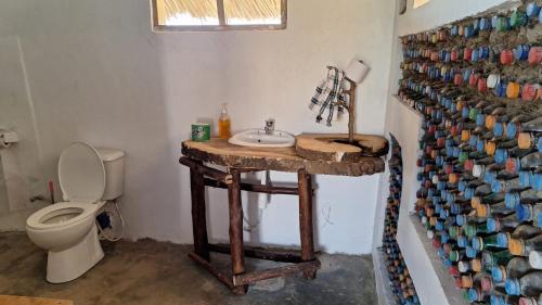 Boma la NgombeChemka Paradise Eco Lodge的一间带水槽和卫生间的浴室