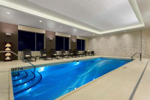 芝加哥芝加哥/市中心 - 洛普区凯悦嘉轩酒店的在酒店房间的一个大型游泳池