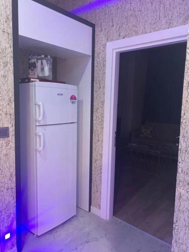 安塔利亚Antalya centre的一间设有开放式门的房间的白色冰箱