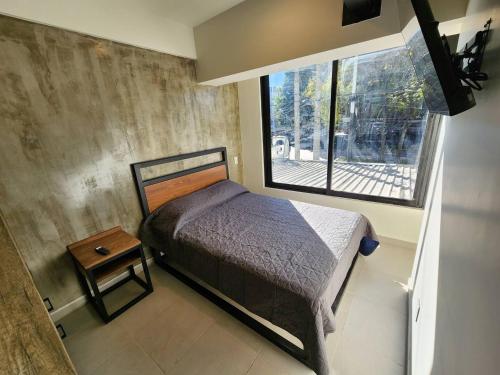 瓜达拉哈拉Ihost Chapultepec @Serra的一间小卧室,配有床和窗户