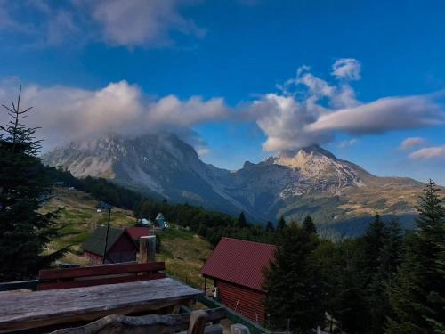 科拉欣Komovi - Montenegrina Mountain house的远处的山景度假屋