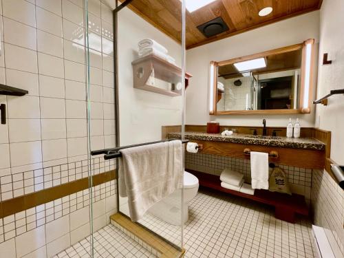 MarshallLodge At Marconi的一间带卫生间和镜子的浴室