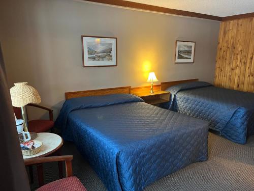 冰川景观酒店客房内的一张或多张床位