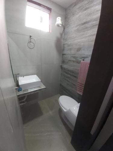 特立尼达Mono ambiente, Dpto. mediano的一间带卫生间、水槽和窗户的浴室