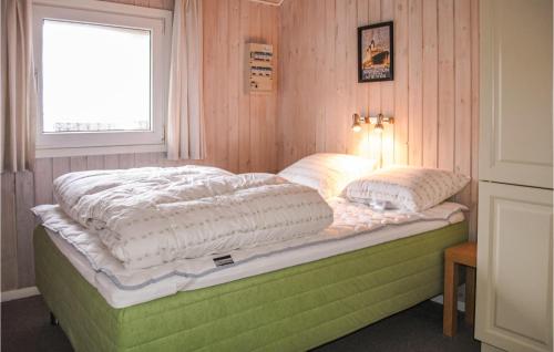 哈夫維格4 Bedroom Gorgeous Home In Hvide Sande的一间卧室配有一张带两个枕头的床