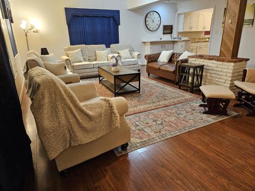 桑福德The Home的带沙发、沙发和桌子的客厅